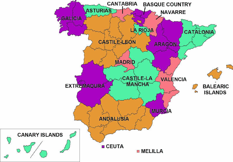 Regionen Spanien